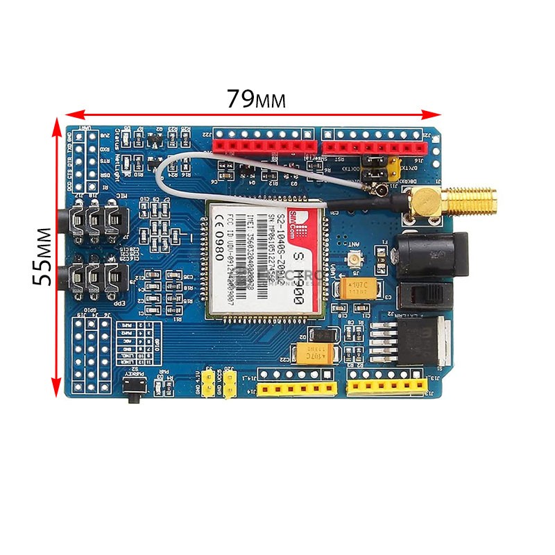 Shield SIM900 GPRS GSM Quad band 850/900/1800/1900 MHz compatible ...