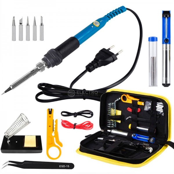 Kit De Soldador 60W 220V | Incluye 5 Puntas, Bomba Desoldadora Y Más | Para Electrónica Y Reparaciones