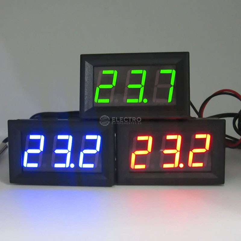 Termometro Digitale Con Sonda Termometro Digitale Mini-LED Per Auto - Misura Da -30 A +110&deg;C, Alimentazione 12V, Display Chiaro Termoigrometro