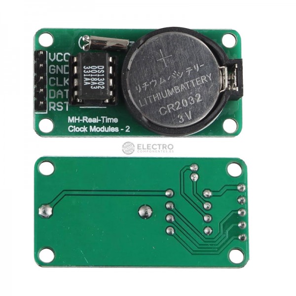 Modulo reloj DS1302 RTC Bateria tiempo real pila