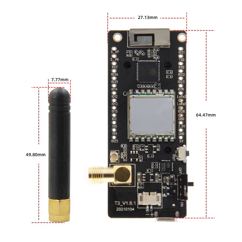 Scheda LoRa32 915 MHz ESP32 LoRa V3 + Antenna 5dBi Per Rete LoRaWAN, RCmall FZ2886S - Foto 4