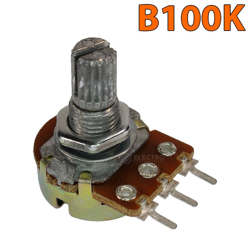 3 Potenziometri Lineari B100K Ohm 0.5W 15mm + 6 Manopole Colorate, Nuovo